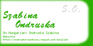 szabina ondruska business card